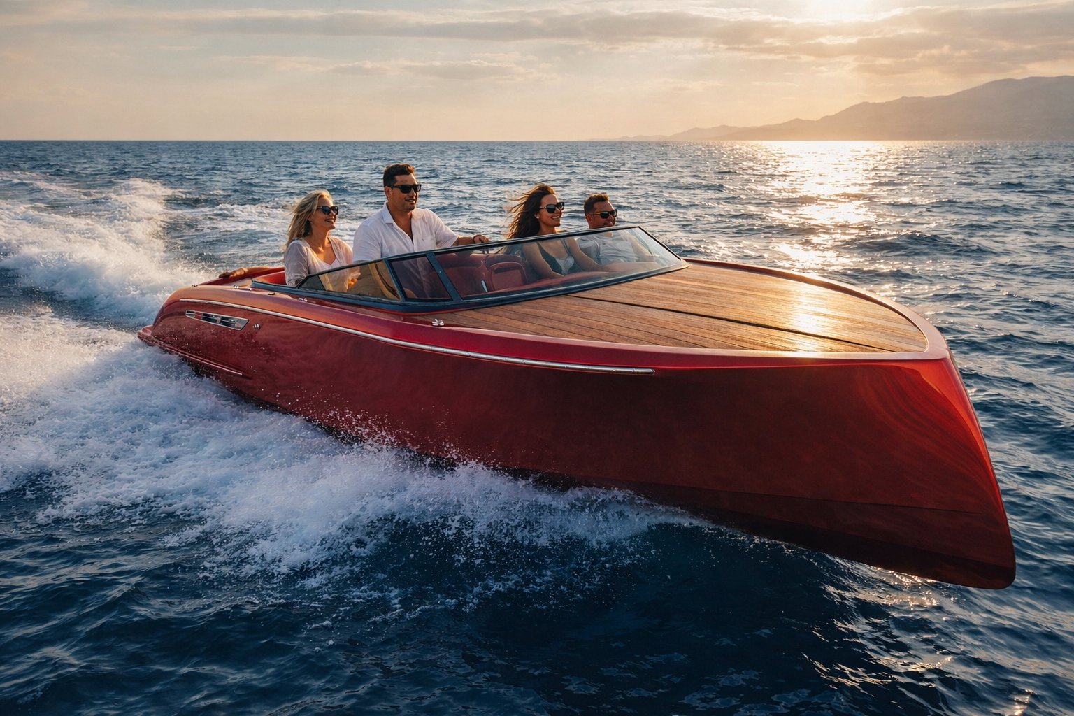 WA 33R Pearl Blood Red at speed, sunset